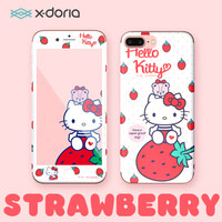 X-doria Hellokitty苹果7P/8P钢化膜前后膜套装 iPhone7plus/8plus全屏覆盖卡通手机贴膜彩膜 萌沁点缀凯蒂