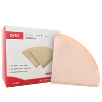 亚米（Yami）日本进口咖啡V01扇形滤纸原木便携滴漏式手冲咖啡过滤网 YM2808 1-2人份100枚