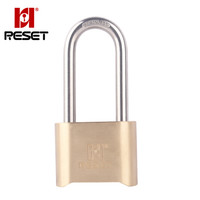 锐赛特（RESET）RST-187 实心全铜密码锁加密大门锁店铺锁别墅锁防撬防腐蚀仓库门挂锁箱包锁 4位密码长梁