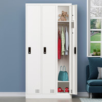 金经金属钢制更衣柜铁皮柜员工柜寄存包柜储物柜暖白三门更衣柜