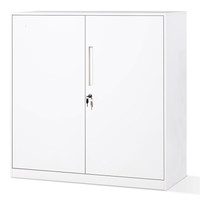 中伟文件柜办公柜矮柜铁皮柜档案柜储物柜薄边925高纯白色