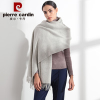 皮尔·卡丹 皮尔卡丹 100%羊毛围巾女冬季加长女士披肩围脖京配礼盒装 D21TM5322 米色