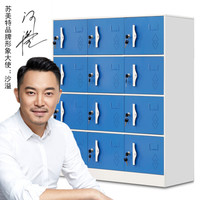 苏美特彩色更衣柜铁皮柜员工储物柜学校学生书包柜存包柜鞋柜矮柜带锁小十二门