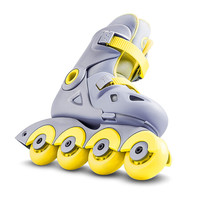 小寻轮滑鞋 小米生态链 儿童溜冰鞋 智能单排儿童轮滑鞋 可调码旱冰鞋 学生初学者通用轮滑鞋 灰黄色 S码