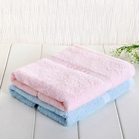 内野 UCHINO 毛巾 全棉 吸水 柔软 素雅绣字面巾 2条装 蓝色 粉色