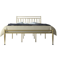 奈高公寓床铁艺床单双人现代简约铁架床宿舍家具金色款1.8米款-NG1