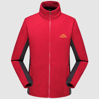 富铤(FORTEI)棉衣男棉服2019秋冬新款抓绒衣男女情侣款摇粒绒开衫保暖外套 W803 红色(男款) 2XL