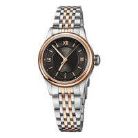 (ORIS)豪利时瑞士手表 文化系列经典日历腕表 28.5mm钢带透底自动机械表女表 黑盘间金钢带56177184373MB