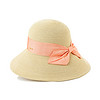 帽仕汇(HATTERS'HUB) 草帽女夏天优雅沙滩帽可折叠遮阳帽韩版百搭太阳帽海边帽子 桔色 57-58cm