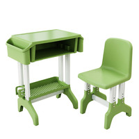 奈高 NG课桌椅单人培训桌椅中小学校辅导班学习塑钢桌椅组合套装可连接桌面绿色
