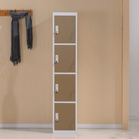 中伟更衣柜铁皮柜储物柜员工宿舍衣柜组合衣柜灰白色四门