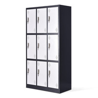 中伟更衣柜员工储物柜职员柜存包柜拆装九门更衣柜灰白套