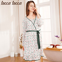 lecca lecca 拉可莉卡睡衣女春秋季长袖公主睡裙家居服可外穿睡衣 LC182MA-WS308 白底小碎花 m