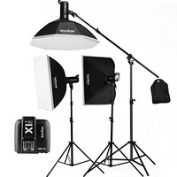 Godox 神牛 SK400II 二代三灯套装 摄影灯影室闪光灯人像影棚补光灯拍照灯套装