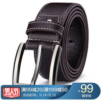 高尔夫GOLF皮带男士针扣复古腰带男裤带P8BV15889J啡色