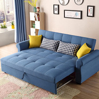 摩高空间多功能沙发床乳胶可折叠坐卧两用布艺小户型双三人高档沙发床2.2米-乳胶款F01