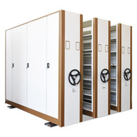 中伟密集柜手摇式移动档案柜文件资料钢制轨道密集架 一列4组每立方单价 单组尺寸900mm*2300mm*560mm 咖白色