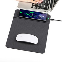 BUBM 无线充电器鼠标垫安卓苹果华为多功能通用无线快充办公电脑笔记本鼠标垫 WXCD-AJD 深灰色条纹款
