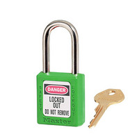 MASTERLOCK/玛斯特锁 工业塑料安全挂锁 钢梁 耐腐蚀 工程电力锁 挂牌上锁 410MCNGRN 绿色 量大定制