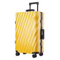 PointKid 铝框拉杆箱28英寸万向轮出差旅行箱时尚个性男女密码锁行李箱包 1708柠檬黄