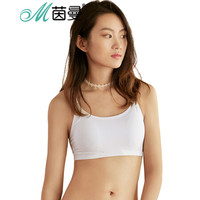 茵曼(INMAN)9882432048 舒适亲肤高弹蕾丝美背透气抹胸 白色 均码