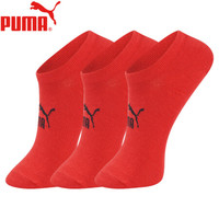 PUMA彪马袜子男士基本隐形袜3双装 红 均码