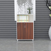麦森（maisen）办公柜 木质资料收纳茶水矮柜现代简约办公家具 红柚+白色 MS-CSG-123
