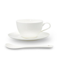 AlfunBel 艾芳贝儿 纯白咖啡杯骨质瓷奶茶杯碟 群力