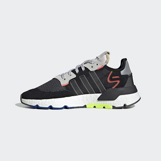 阿迪达斯官网 adidas 三叶草 NITE JOGGER 男子经典运动鞋EF8719 (43、黑色/白色/橙红荧光/蓝鸟色)