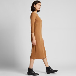 优衣库 女装 棉质连衣裙(带胸垫)(七分袖) 419897 优衣库UNIQLO