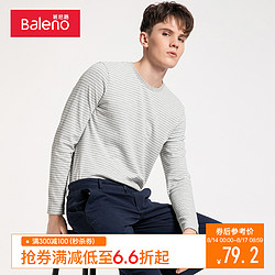 Baleno 班尼路 88931203 男横条纹纯棉打底衫