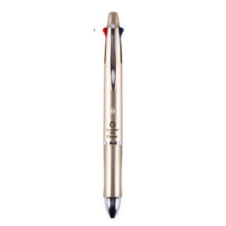 日本百乐（PILOT）限定款多色圆珠笔中性笔按动四色多功能圆珠笔0.7+自动铅笔0.5香槟金BKHDF1SF-CG 金属笔杆