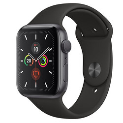 20日8点：Apple Watch Series 5智能手表（GPS款 44毫米深空灰色铝金属表壳 黑色运动型表带 MWVF2CH/A)