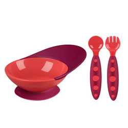 boon 啵儿 儿童吸盘碗+训练勺叉套装 *4件