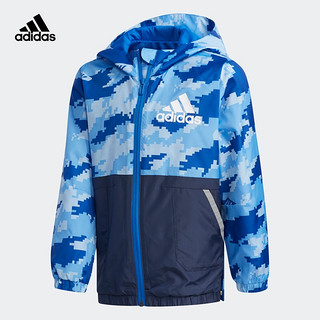 adidas 阿迪达斯 EH4030EH4031 EH4030小童装连帽运动夹克外套 藏青蓝/白色 110cm