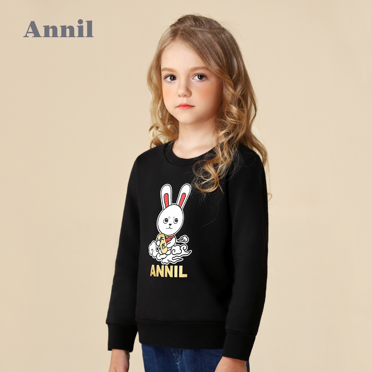 annil 安奈儿 童装 男女童卫衣秋冬款