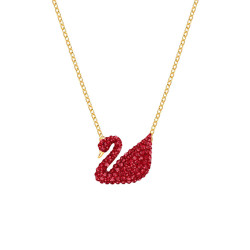 SWAROVSKI 施华洛世奇 ICONIC SWAN 耀红天鹅项链 红色