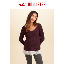 Hollister蕾丝下摆针织衫毛衣 女 132918 *3件