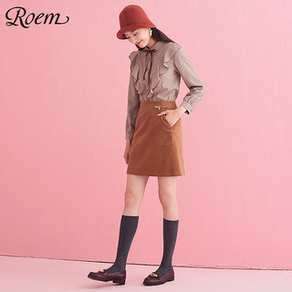 Roem RCYW94T02L 复古淑女长袖衬衫 棕色 L
