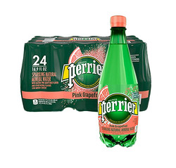 巴黎水（Perrier）天然气泡矿泉水（西柚味）塑料瓶装 500ml*24瓶/箱