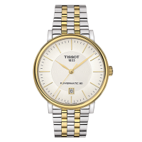 TISSOT 天梭 卡森系列 T122.407.22.031.00 钢带机械男士手表 (钢、银色、圆形)