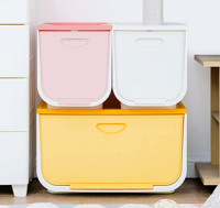 爱丽思IRIS 日本前开式翻盖收纳箱可叠加彩色大容量收纳箱日式衣物玩具整理储物箱 *2件