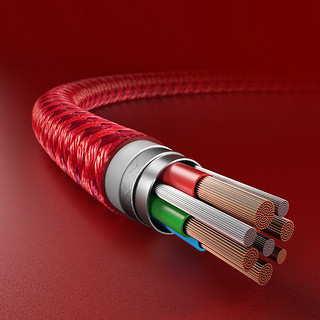 Anker 安克 A8653691 MFi认证 Type-C转Lightning 20W 数据线 尼龙编织 1.8m 红色