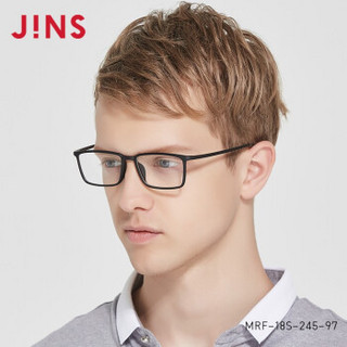 JINS 睛姿 JINMRF18S245 男士TR90近视镜框可加防辐射镜片 亚光黑色