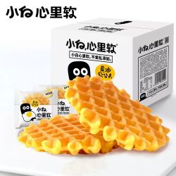 双重优惠!小白心里软 华夫饼 网红休闲小零食品整箱420g *2件
