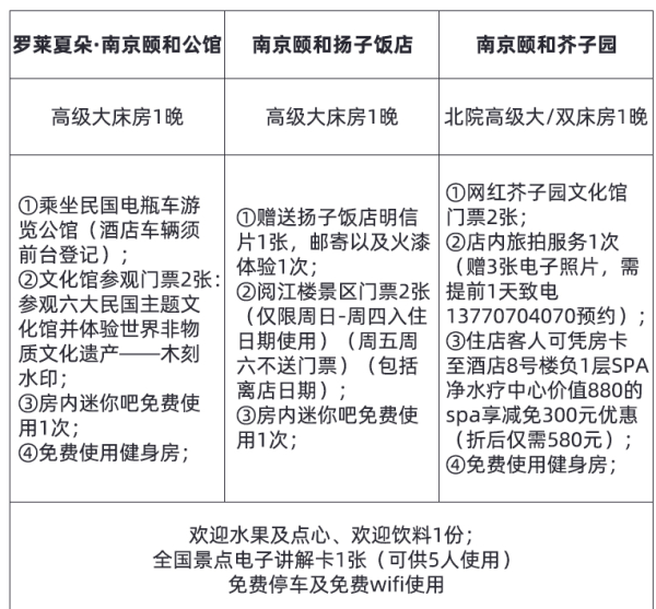 南京颐和公馆/芥子园/杨子饭店3店通用1晚房券