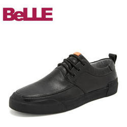 Belle/百丽新款商务休闲鞋2019春季专柜同款牛皮革男皮鞋5YC01AM9 黑色 42
