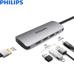 飞利浦 type-c扩展坞 usb-c转hdmi转接头 华为苹果电脑转换器 macbook拓展坞 SWR1607D