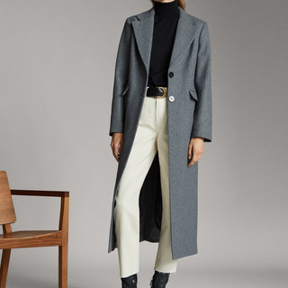 Massimo Dutti 06408403802 女士长版羊毛大衣