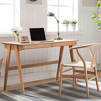 优木家具纯实木书桌1米橡木书桌写字桌书房电脑桌1.2米北欧简约